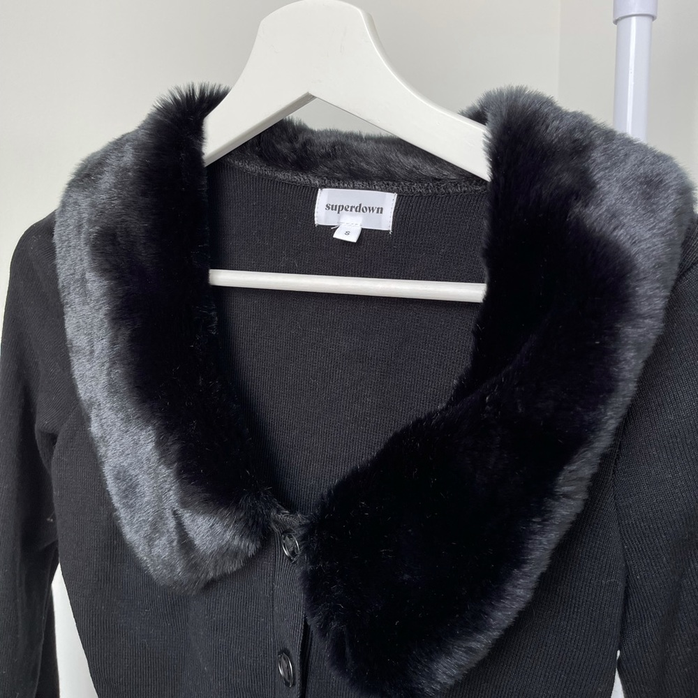 Black Long Sleeve Faux Fur Top Revolve